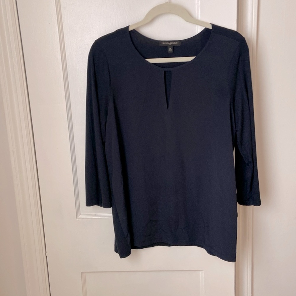 Banana Republic Womens mixed fabric, key-hole top
